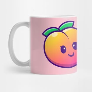 Cute Couple Peach Fruit Cartoon Mug